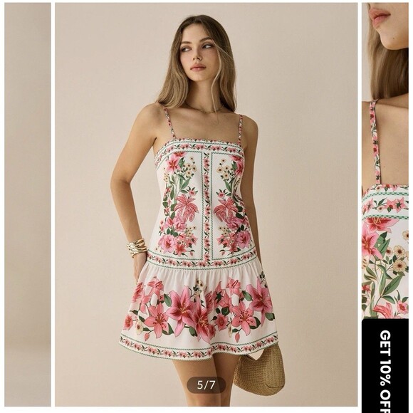 Commense Dresses & Skirts - CoMMENSE Floral Print Spaghetti Strap Mini Dress COLOR - Pink Size EXTRA SMALL